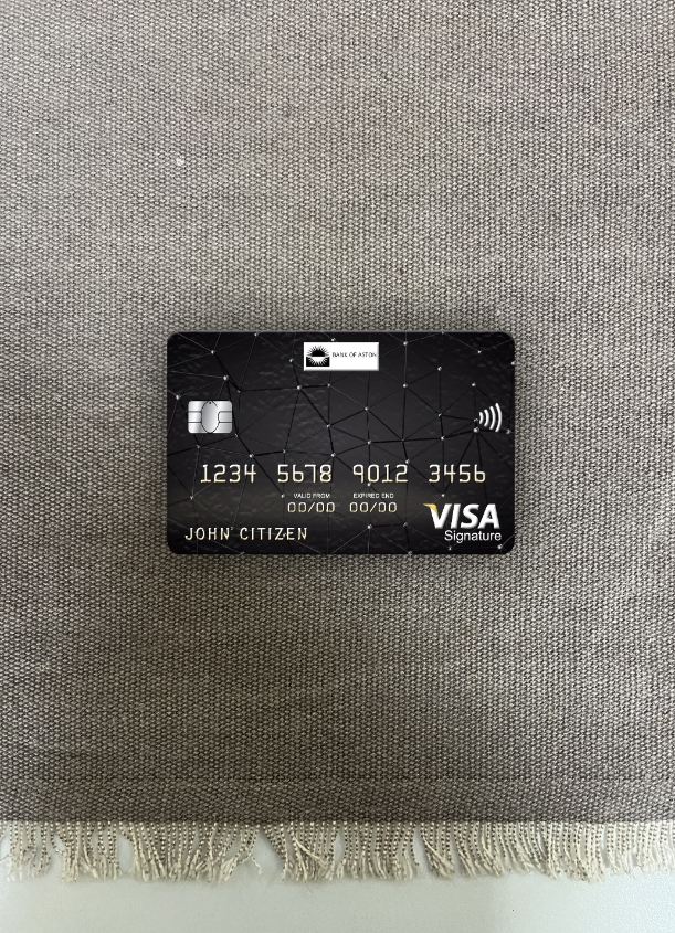 Download United Kingdom Bank of Aston visa signature card photolook front Photoshop template